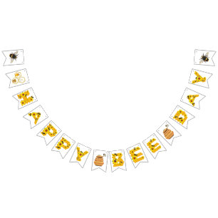 Happy Bee Birthday Party Wimpelkette