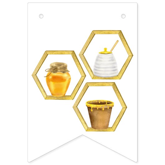 Happy Bee Birthday Party Wimpelkette (Zweite Fahne)