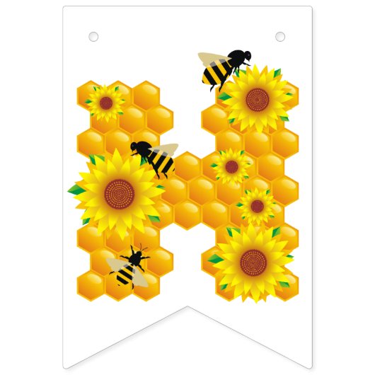 Happy Bee Birthday Party Wimpelkette (Dritte Fahne)