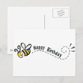 Happy Bee Birthday! Postkarte (Vorne/Hinten)