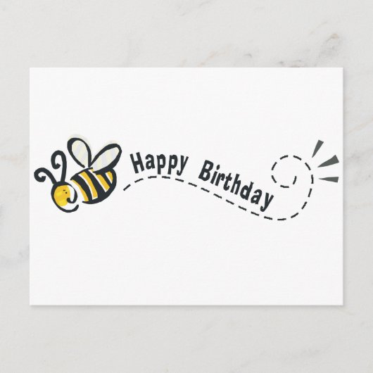 Happy Bee Birthday! Postkarte (Vorderseite)