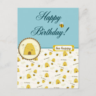 Happy Bee Birthday! Postkarte