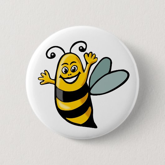 Happy Bee Button (Vorderseite)