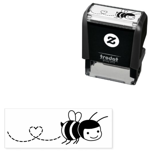 Happy Bee Buzzing Permastempel (Beispiel)