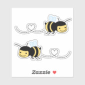Happy Bee Buzzing rund um das Herz Aufkleber (Blatt)