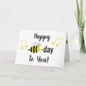"Happy Bee Day" Bee Birthday Song Card Karte (Vorderseite)