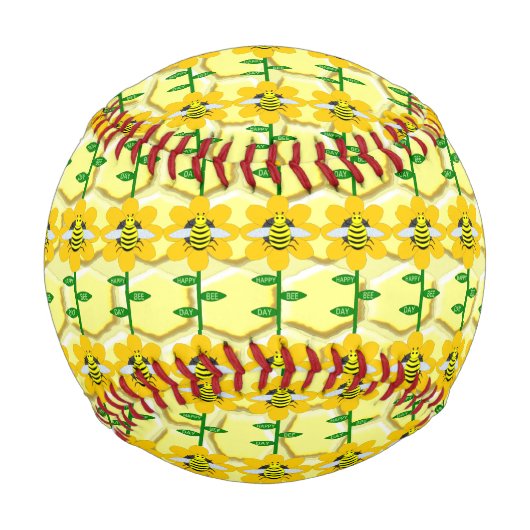 Happy Bee Day Birthday Bumblebee Baseball (Rückseite)