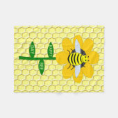 Happy Bee Day Birthday Bumblebee Fleecedecke (Vorderseite (Horizontal))
