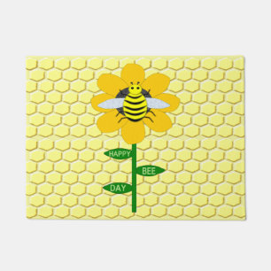 Happy Bee Day Birthday Bumblebee Fußmatte