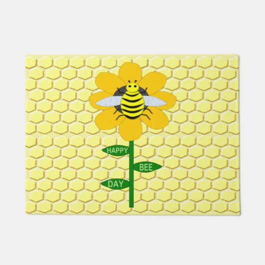 Happy Bee Day Birthday Bumblebee Fußmatte (Vorderseite)