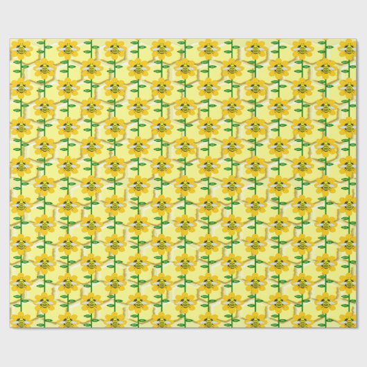 Happy Bee Day Birthday Bumblebee Geschenkpapier (Flach)