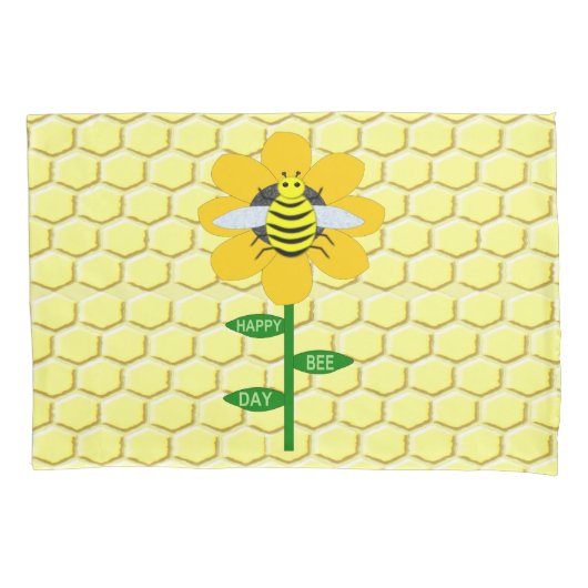 Happy Bee Day Birthday Bumblebee Kissenbezug (Vorderseite)