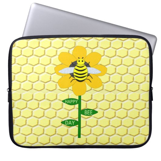 Happy Bee Day Birthday Bumblebee Laptopschutzhülle (Vorderseite)