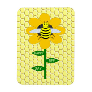 Happy Bee Day Birthday Bumblebee Magnet