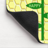 Happy Bee Day Birthday Bumblebee Mousepad (Ecke)