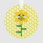 Happy Bee Day Birthday Bumblebee Ornament (Rückseite)