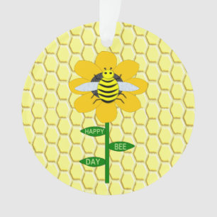 Happy Bee Day Birthday Bumblebee Ornament