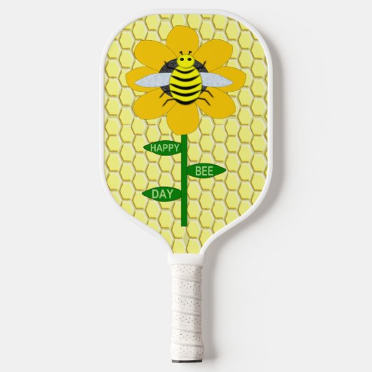 Happy Bee Day Birthday Bumblebee Pickleball Schläger (Vorderseite)