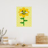 Happy Bee Day Birthday Bumblebee Poster (Küche)
