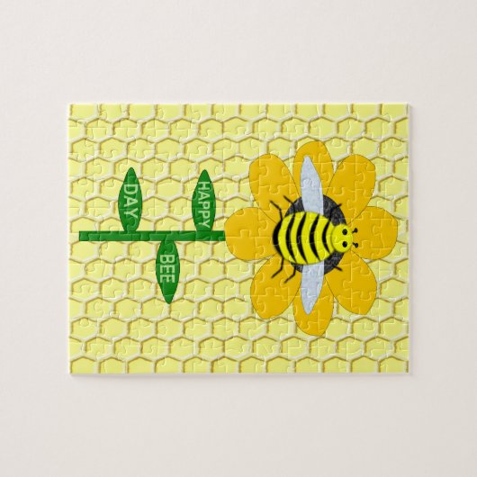 Happy Bee Day Birthday Bumblebee Puzzle (Horizontal)