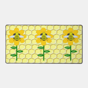 Happy Bee Day Birthday Bumblebee Schreibtischunterlage