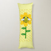 Happy Bee Day Birthday Bumblebee Seitenschläferkissen (Rückseite (Vertikal))