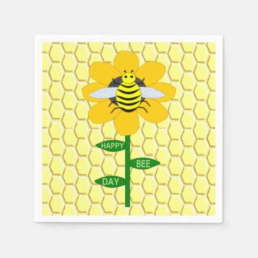 Happy Bee Day Birthday Bumblebee Serviette (Vorderseite)