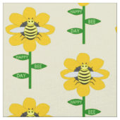 Happy Bee Day Birthday Bumblebee Stoff (Nahaufnahme)