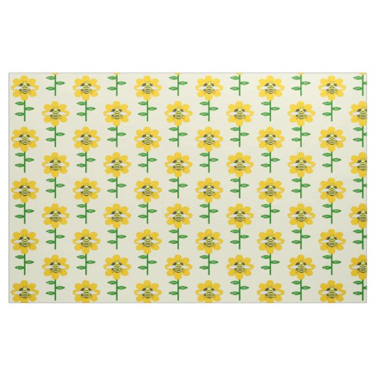 Happy Bee Day Birthday Bumblebee Stoff (Fat Quarter (45,7 x 55,9 cm))