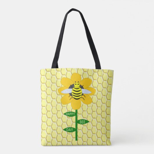 Happy Bee Day Birthday Bumblebee Tasche (Rückseite)