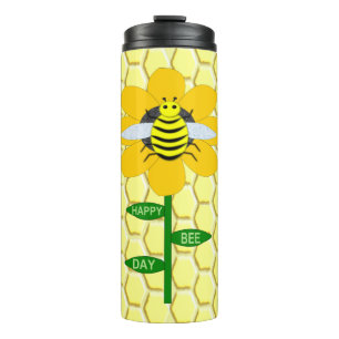 Happy Bee Day Birthday Bumblebee Thermosbecher