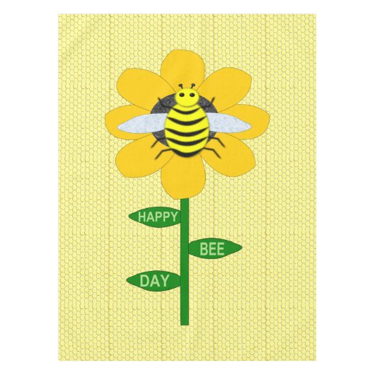 Happy Bee Day Birthday Bumblebee Tischdecke (Vorderseite)
