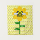 Happy Bee Day Birthday Bumblebee Wandteppich (Vorderseite)