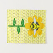 Happy Bee Day Birthday Bumblebee Wandteppich (Vorderseite (Horizontal))