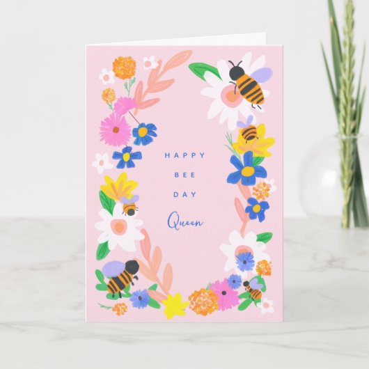 Happy Bee Day Birthday Card Karte (Vorderseite)