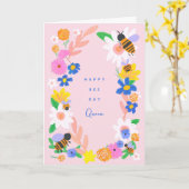 Happy Bee Day Birthday Card Karte (Gelbe Blume)