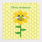 Happy Bee Day Birthday Hummel Custom Etiketten (Design 1)
