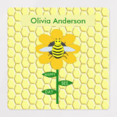 Happy Bee Day Birthday Hummel Custom Etiketten (Design 2)