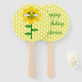 Happy Bee Day Birthday Hummel Custom Fächer (Vorne und Hinten)