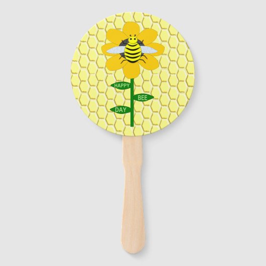 Happy Bee Day Birthday Hummel Custom Fächer (Vorderseite)