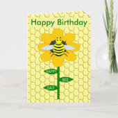 Happy Bee Day Birthday Hummel Custom Karte (Vorderseite)