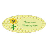 Happy Bee Day Birthday Hummel Custom Namenschild (Vorderseite)