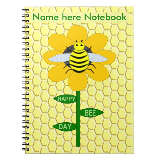 Happy Bee Day Birthday Hummel Custom Notizblock (Vorderseite)
