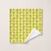 Happy Bee Day Birthday Hummel Gemustert Badhandtuch Set (Waschlappen)
