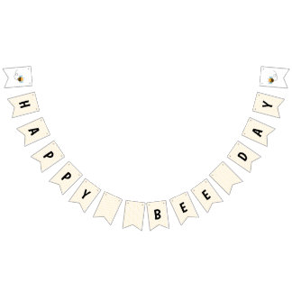 Happy Bee Day Birthday Wimpelkette