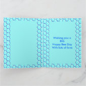 Happy Bee Day Boy Blue Birthday BumblebeCustom Karte (Innenseite)