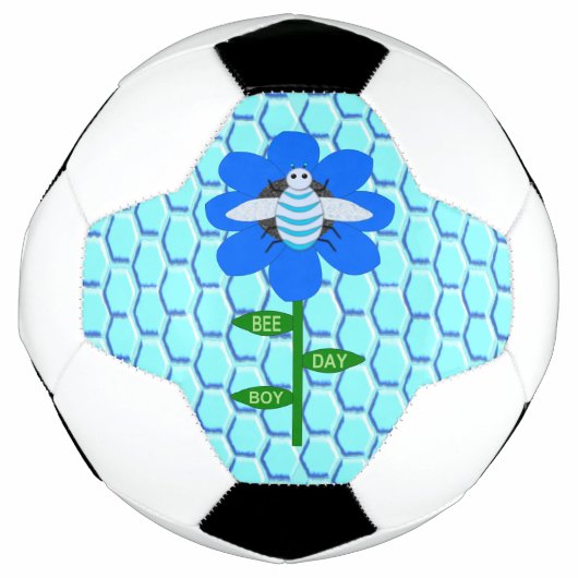 Happy Bee Day Boy Blue Birthday Bumblebee Fußball (Vorderseite)