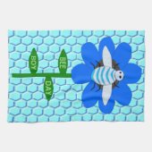 Happy Bee Day Boy Blue Birthday Bumblebee Geschirrtuch (Horizontal)