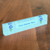 Happy Bee Day Boy Blue Birthday Bumblebee Namensplakette (Seite)