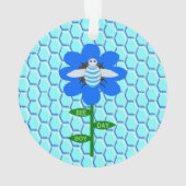 Happy Bee Day Boy Blue Birthday Bumblebee Ornament (Rückseite)